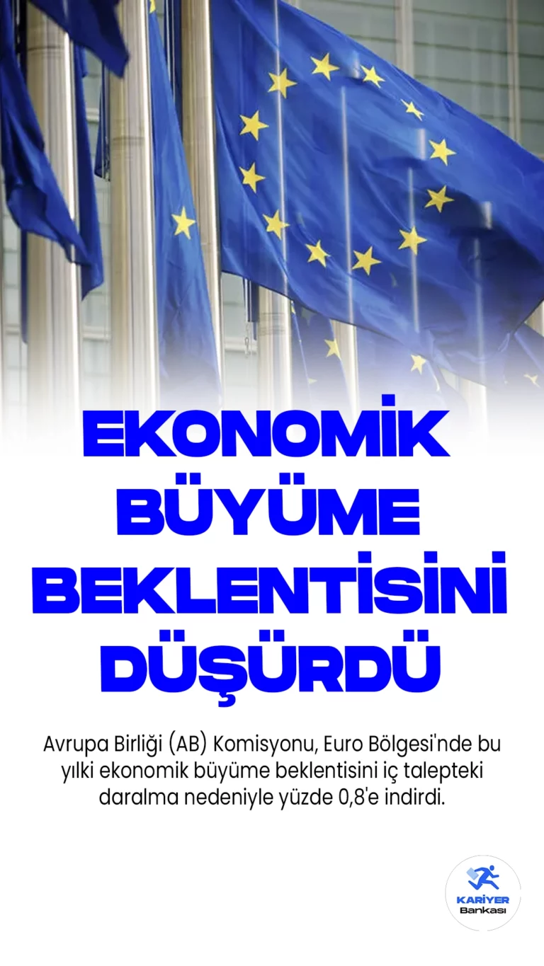 AB Komisyonu Ekonomik Büyüme Beklentisini Düşürdü.Avrupa Birliği (AB) Komisyonu, Euro Bölgesi'nde bu yılki ekonomik büyüme beklentisini iç talepteki daralma nedeniyle yüzde 0,8'e indirdi. AB Komisyonu'nun "Avrupa Ekonomik Tahminleri 2023 Yaz" raporu, önemli ekonomik değişikliklere işaret ediyor.