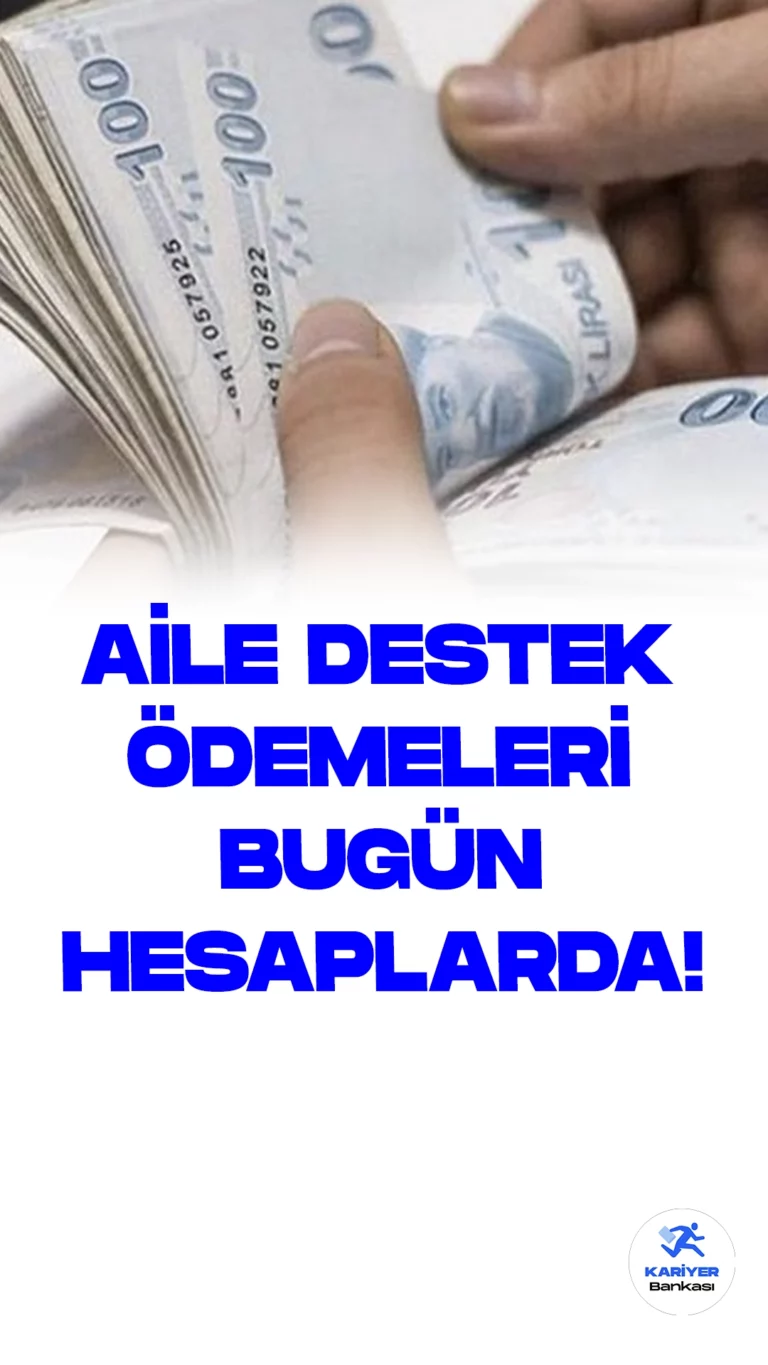 Aile Destek Ödemeleri Bugün Hesaplara Yatıyor.Aile ve Sosyal Hizmetler Bakanı Mahinur Özdemir Göktaş, Türkiye Aile Destek Programı'nın önemli bir dönemecine ulaşıldığını açıkladı. Bu program kapsamında ihtiyaç sahibi ailelere yapılan ödemelerin bugün itibarıyla hesaplara yatırılacağını belirtti. Bu ay içinde, toplamda 4,3 milyar TL değerinde ödeme gerçekleştirileceğini vurguladı.