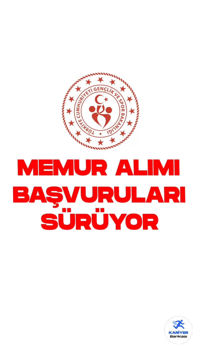 Gençlik ve Spor Bakanlığı (GSB) memur alımı başvuruları sürüyor.İlgili alım duyurusunda, Gençlik ve Spor Bakanlığına sınavla 25 memur alımı yapılacağı aktarıldı. Başvuru işlemleri 11 Eylül 2023 tarihide kadar alınacak. Başvuru yapacak adayların belirtilen sınav başvuru şartlarını dikkatle incelemesi gerekmektedir.