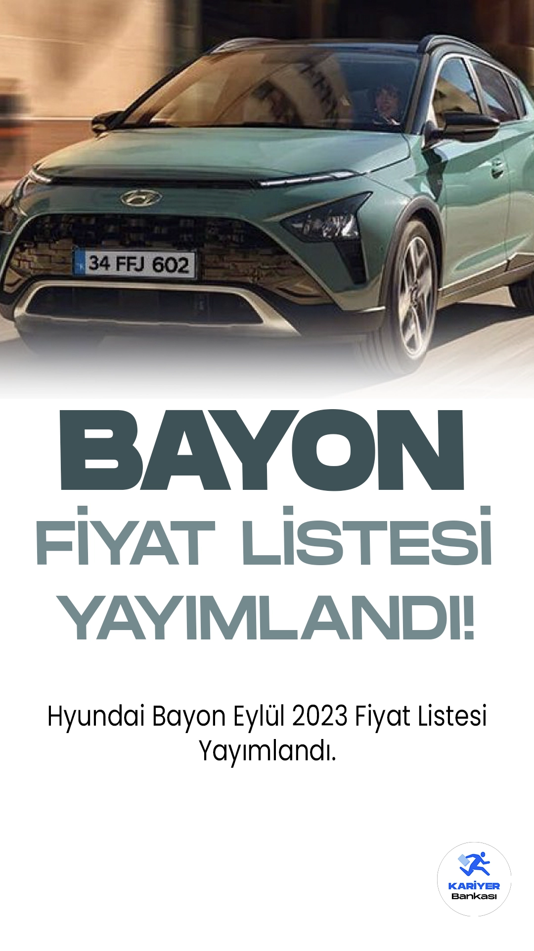 Hyundai Bayon Eylül 2023 Fiyat Listesi Yayımlandı.Hyundai'nin kompakt SUV segmentine getirdiği son yenilik, Bayon modeliyle karşımıza çıkıyor. Bayon, sadece 100 kelimede anlatılmakla kalmıyor, aynı zamanda şehir içi ve şehir dışı sürüşlerde mükemmel bir denge sunuyor.