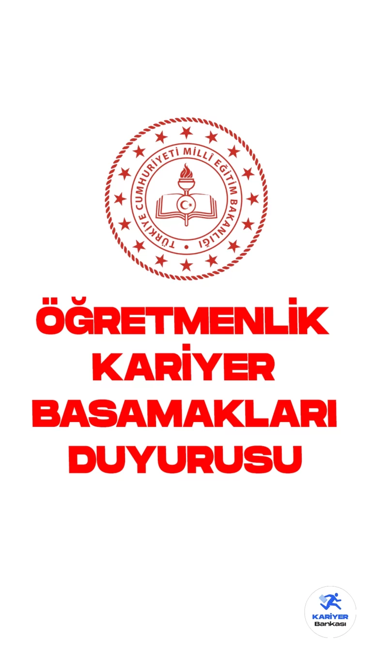 Öğretmenlik Kariyer Basamakları Başvuru Tarihleri Açıklandı. Milli Eğitim Bakanlığı resmi sayfasından gelen son dakika bilgisine göre, öğretmenlik kariyer basamakları yazılı sınav uygulama kılavuzunun yayımlandığı duyuruldu. Başvurular 24 Eylül'de başlayacak.