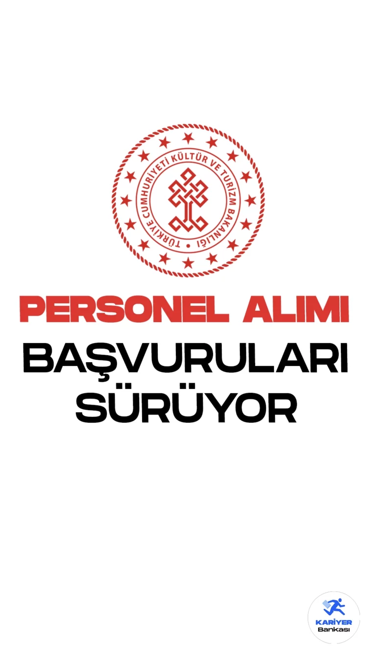 Kültür ve Turizm Bakanlığı 235 Personel Alımı Başvuruları Sürüyor. Resmi Gazete ve Bakanlık resmi sayfasından yayımlanan duyuruda, mimar, mühendis, şehir plancısı, arkeolog, müze araştırmacısı, kütüphaneci, tekniker ve teknisyen ünvanlarında sözleşmeli personel alımı yapılacağı aktarıldı. Başvuruların 25 Eylül 2023 tarihine kadar devam edeceği kaydedilirken, adayların genel ve özel şartları dikkatle incelemsi gerektiği vurgulandı.