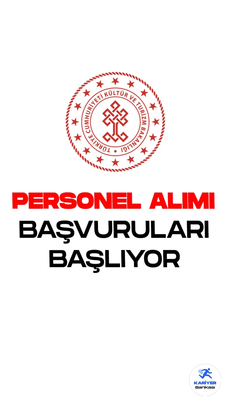 Kültür ve Turizm Bakanlığı 235 personel alımı için başvurular başlıyor. Bakanlık resmi sayfasından yayımlanan duyuruda, Kültür ve Turizm Bakanlığına mimar, mühendis, şehir plancısı, arkeolog, müze araştırmacısı, kütüphaneci, tekniker ve teknisyen ünvanlarında sözleşmeli personel alımı yapılacağı aktarıldı.Başvuruları yarın(11 Eylül) başlıyor. Başvuru yapacak adayların genel şartları yanı sıra, özel şartları da dikkatle incelemesi gerekmektedir.
