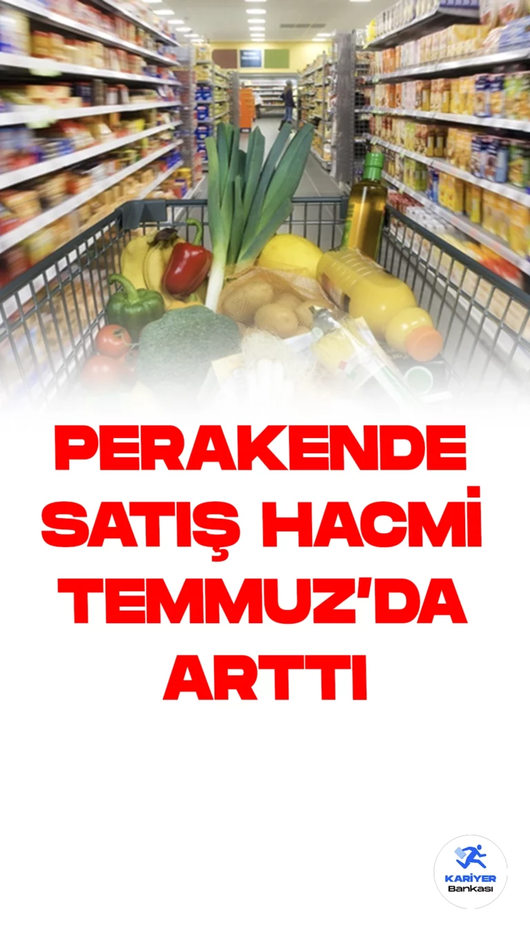 Perakende Satış Hacmi Temmuzda Yüzde 31 Arttı.Türkiye İstatistik Kurumu (TÜİK), temmuz ayının perakende satış endekslerini açıkladı. Sabit fiyatlarla perakende satış hacmi, geçen yılın aynı ayına göre %31 artış gösterdi. Bu dönemde gıda dışı satışlar (otomotiv yakıtı hariç) %5,9 artış kaydederken, otomotiv yakıtı satışları %1 artış gösterdi. Ancak, gıda, içecek ve tütün satışları %2,4 azaldı.