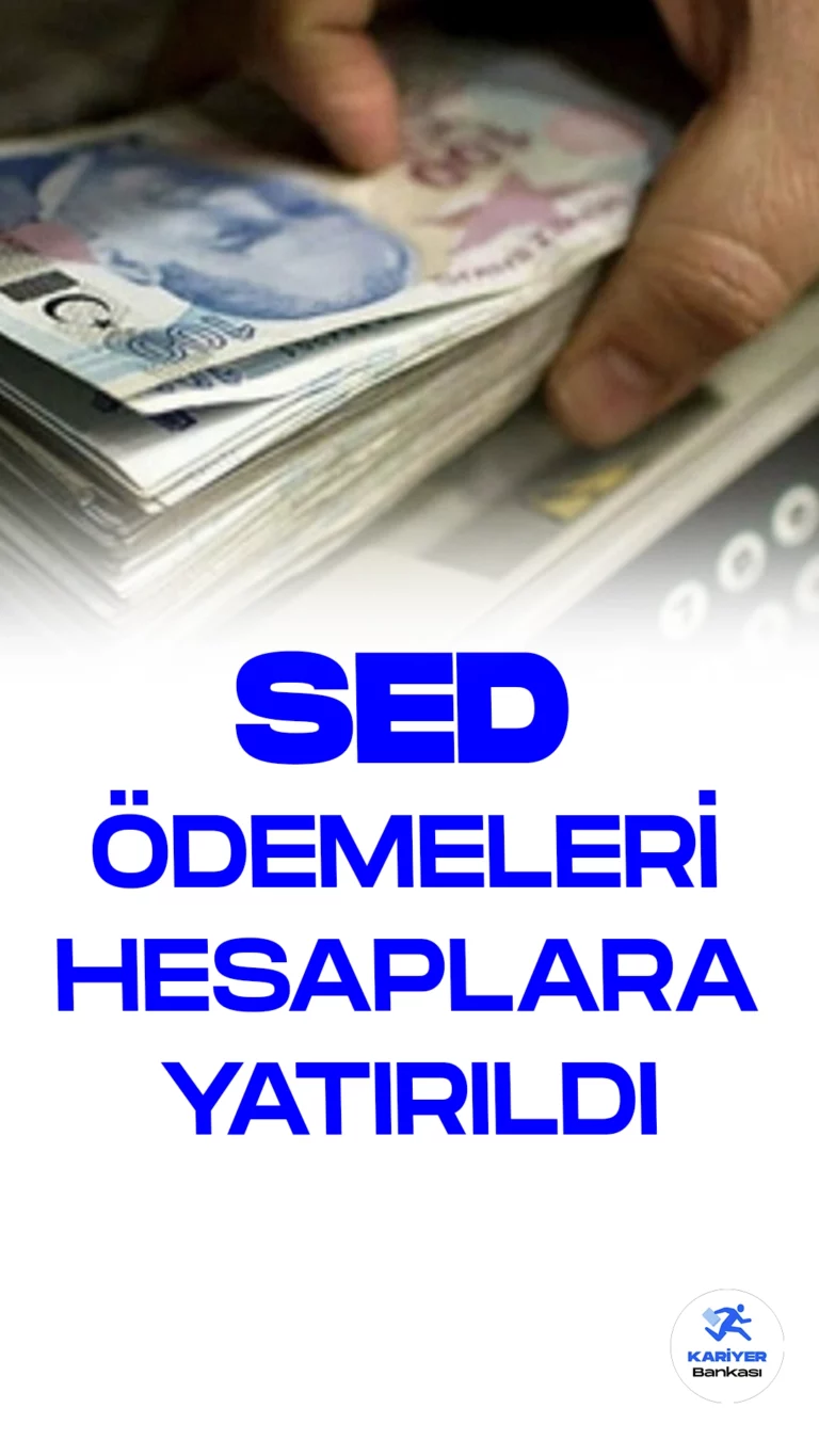 Eylül Ayında 579 Milyon Lira SED Ödemesi Yapıldı.Aile ve Sosyal Hizmetler Bakanı Mahinur Özdemir Göktaş, eylül ayında 579 milyon lira Sosyal ve Ekonomik Destek (SED) ödemesinin çocukların sosyal gelişimini desteklemek ve eğitim giderlerini karşılamak amacıyla yapıldığını duyurdu.