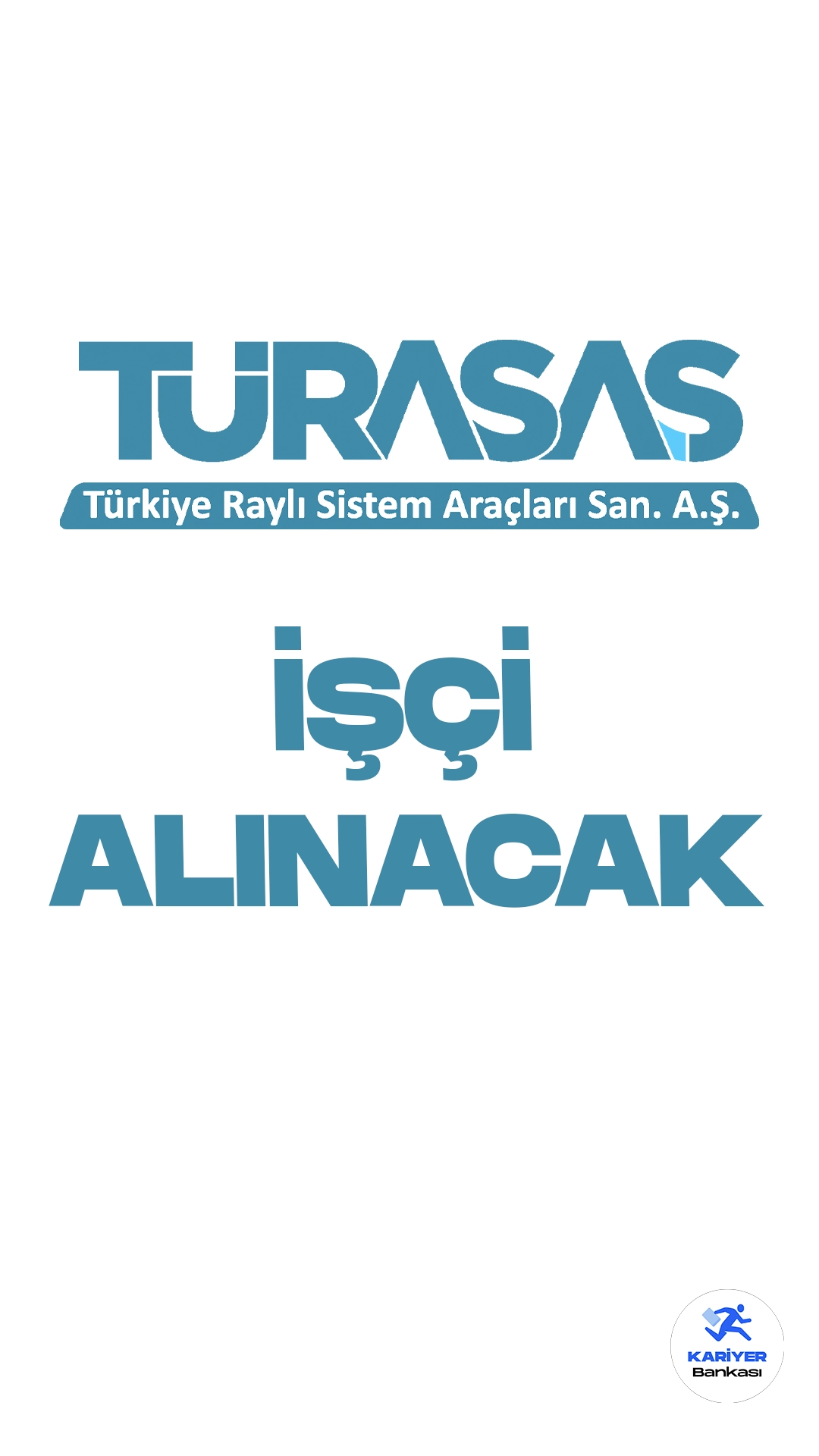 Türkiye Raylı Sistem Araçları Sanayii Anonim Şirketi (TÜRASAŞ) işçi alımı duyurusu yayımlandı. Cumhurbaşkanlığı Strateji ve Bütçe Başkanlığı Kamu ilan sayfasında yayımlanan duyuruda, TÜRASAŞ'a işçi alımı yapılacağı aktarıldı. 2'si eski hükümlü olmak üzere 213 işçi alımı başvuruları 25 Eylül itibarıyla alınacak. Başvuru yapacak adayların belirtilen başvuru şartlarını dikkatle incelemesi gerekmektedir.