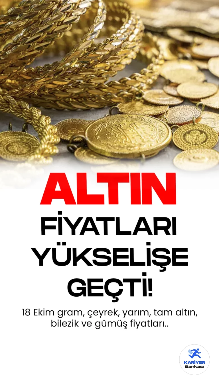 Altın Fiyatları Yükselişe Geçti! İşte 18 Ekim Altın ve Gümüş Fiyatları…Altın fiyatlarındaki hareketlilik devam ediyor.Serbest piyasalarda gram altın 1.745,06 TL, çeyrek altın 2.944,77 TL’den işlem görürken, yarım altın 5.889,55 TL, tam altın 11.743,07 TL’den satılıyor.
