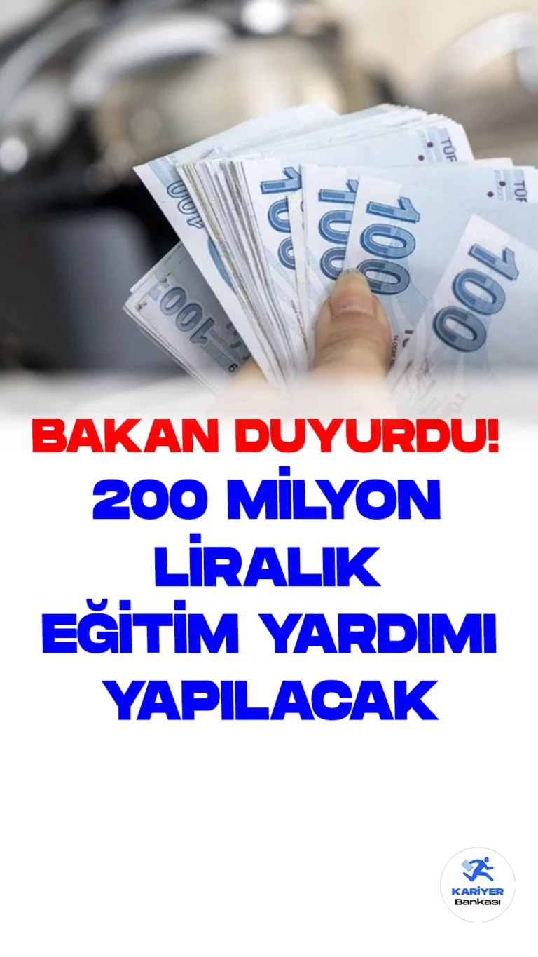 Şehit ve Gazi Çocuklarına 200 Milyon Liralık Eğitim Yardımı Yapılacak.Çalışma ve Sosyal Güvenlik Bakanlığı, yıllık olarak tek seferlik bir destekle, şehit çocukları, harp-vazife malulleri ve onların çocuklarına yönelik önemli bir eğitim ve öğretim yardımı yapmaya hazırlanıyor. Bu yardımların toplam değeri 200,5 milyon TL'yi buluyor ve bu özel destek yarın gerçekleştirilecek.