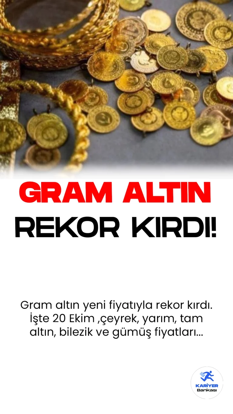 Gram Altın Rekor Kırdı! İşte 20 Ekim Altın ve Gümüş Fiyatları…Altın fiyatlarındaki hareketlilik hızla devam ediyor.Serbest piyasalarda gram altın 1,783.80 TL, çeyrek altın 2,991.38 TL’den işlem görürken, yarım altın 5,982.77 TL, tam altın 11,928.95 TL’den satılıyor.