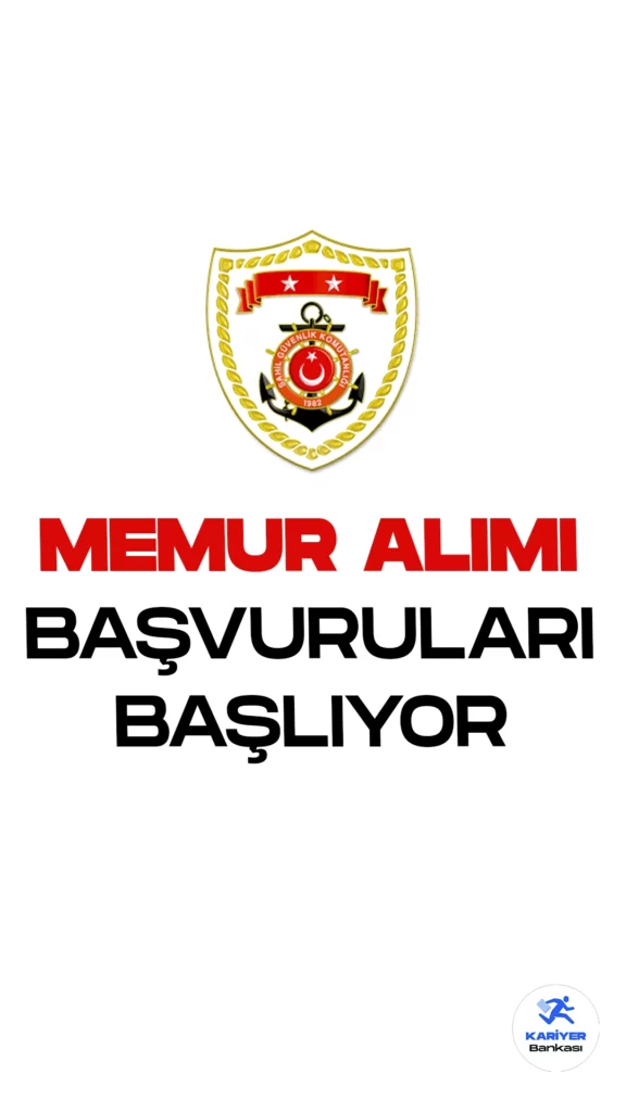 Sahil Güvenlik Komutanlığı Devlet Memuru Alımı Başvuruları 1 Kasım'da Başlıyor. Resmi Gazete’de yayımlanan duyuruya göre, Sahil Güvenlik Komutanlığına Devlet Memuru alımı yapılacak.Başvurular yarın(1 Kasım) başlayacak. Başvuru yapacak adayların belirtilen başvuru şartlarını dikkatle incelemesi gerekmektedir.