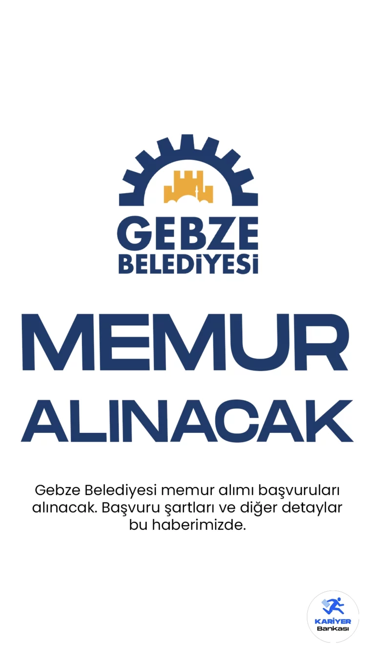 Gebze Belediyesi 30 Memur Alımı Başvuruları Başladı. İlgili alım duyurusuna göre, Gebze Belediyesi 30 zabıta memuru alımı yapılacak. Başvurular bugün itibarıyla başladı. Başvuru yapacak adayların genel ve özel şartları sağlaması gerekmektedir.