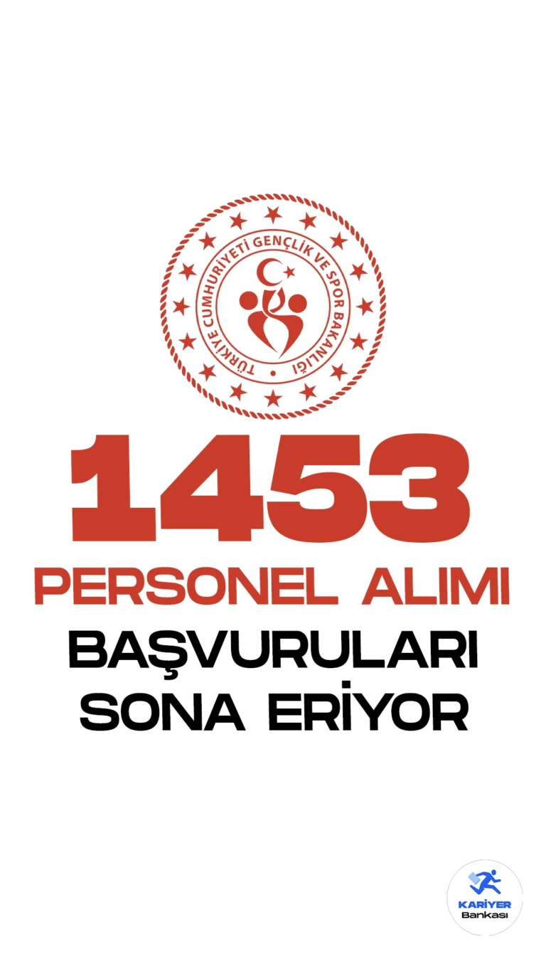 Gençlik ve Spor Bakanlığı (GSB) personel alımı başvurularında sona gelindi. Bakanlık resmi sayfasından yayımlanan duyuruya göre,  Gençlik ve Spor Bakanlığına 1453 yurt yönetim personeli alınacak.Başvurular yarın (10 Ekim 2023) sona erecek. Başvuru yapacak adayların genel şartların yanı sıra özel şartları da dikkatle incelemesi gerekmektedir.