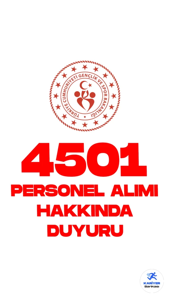 GSB 4501 Personel Alımı Sonuçları Açıklandı.Gençlik ve Spor Bakanlığı web sayfası üzerinden yayımlanan son dakika duyurusunda, başvuruları 28 Ağustos – 06 Eylül 2023 tarihlerinde gerçekleştirilmiş olan 2023 Yılı Sözleşmeli Koruma ve Güvenlik Görevlisi ve Destek Personeli (Bakım-Onarım) Alımı olmak üzere toplamda 4501 personel alımı yerleştirme sonuçlarının açıklandığı aktarıldı.
