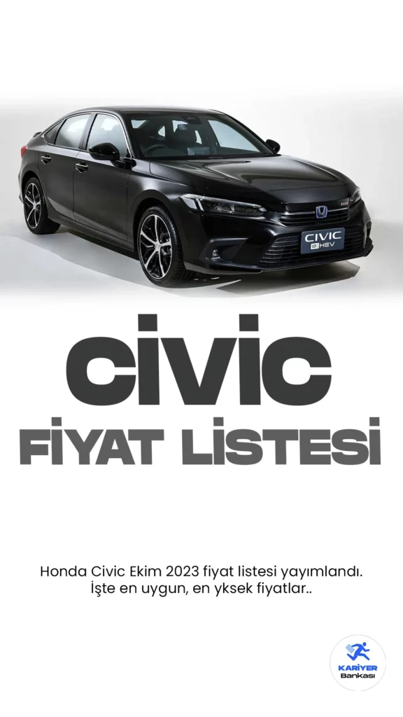 Honda Civic Ekim 2023 Fiyat Listesi Yayımlandı.Honda, otomotiv endüstrisinin sevilen isimlerinden biri olan Honda Civic'in yeni modeliyle dikkatleri üzerine çekiyor. Yenilikçi tasarımı, artırılmış performansı ve teknolojik özellikleriyle öne çıkan Honda Civic, sürücülere benzersiz bir deneyim sunmayı hedefliyor. Yeni nesil motor seçenekleriyle çevre dostu bir yaklaşım benimseyen araç, iç mekandaki geniş ve modern yapısıyla konforu ön planda tutuyor. Güvenlik donanımlarıyla da öne çıkan Honda Civic, sürücü yardım sistemleriyle sürüş deneyimini daha emniyetli hale getiriyor. Yeni Honda Civic, performansı, tasarımı ve teknolojisiyle otomobil tutkunlarının ilgisini çekmeye devam ediyor.