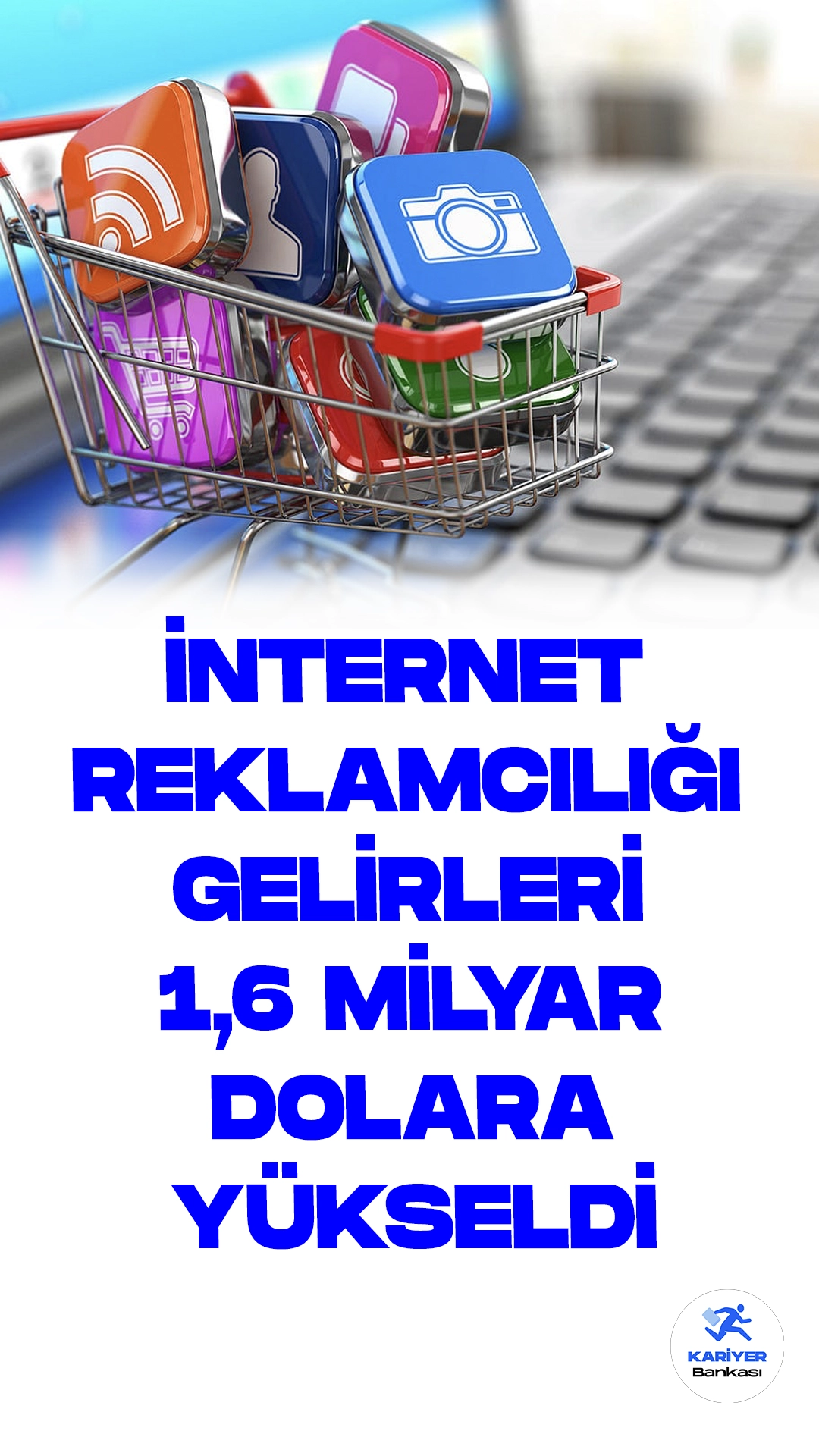 Türkiye İnternet Reklam Pazarı 2022'de 1,6 Milyar Dolara Ulaştı.Türkiye'nin internet reklamcılığı pazarı, 2022'de 1,6 milyar dolarlık toplam gelire ulaştı ve önümüzdeki yıllarda büyümeye devam ediyor. 2027'ye kadar yüzde 8,6 yıllık bileşik büyüme oranıyla artması beklenerek 2,3 milyar dolara ulaşması öngörülüyor.