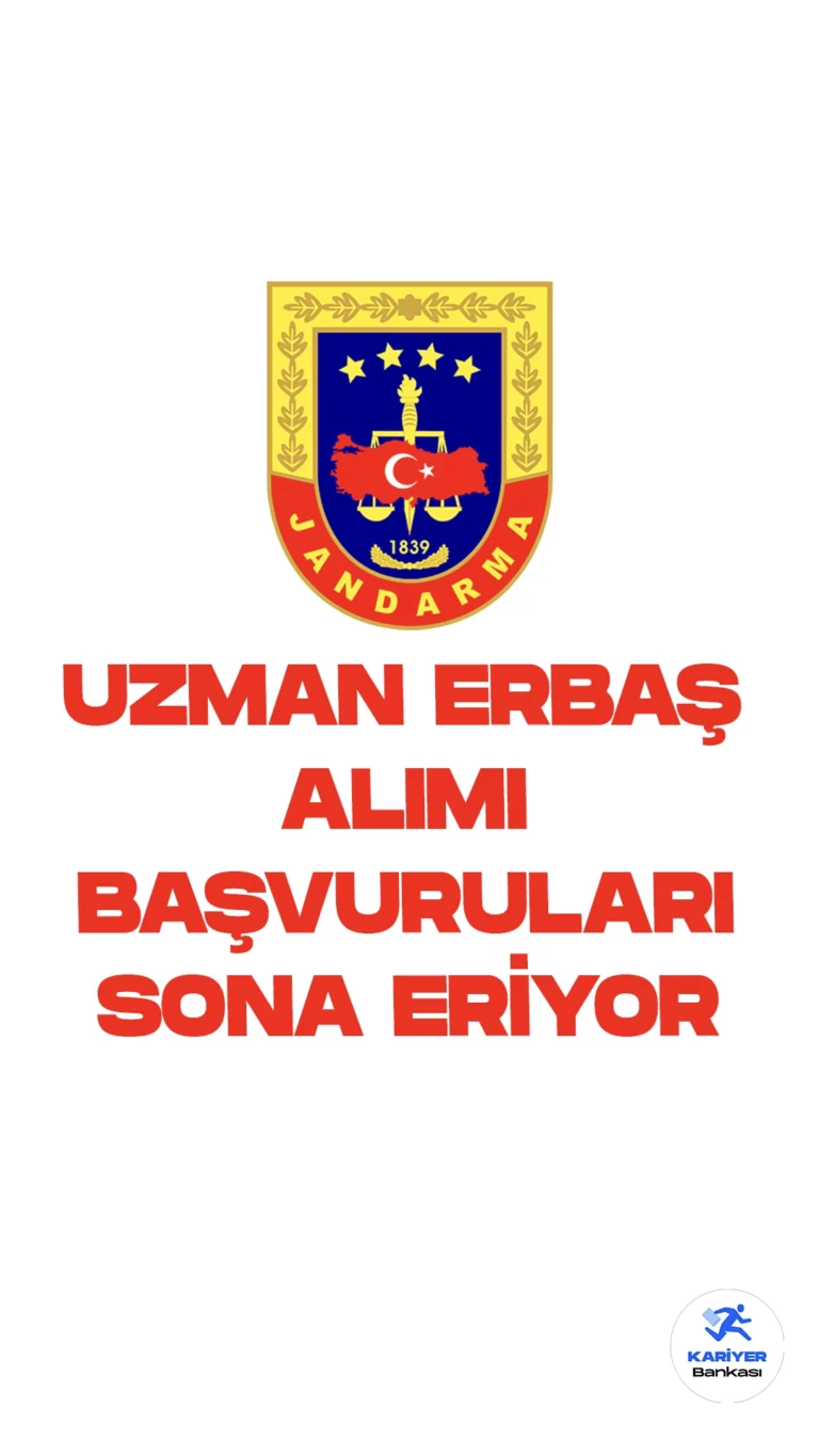 Jandarma 6 Bin 940 Uzman Erbaş Alımı Başvuruları Sona Eriyor. İlgili alım duyurusuna göre, Jandarma Genel Komutanlığına 6.612 jandarma, 2 at bakıcısı, 16 bot serdümeni, 200 sıhhiyeci, 100 muhabere ve 10 havacılık alt branşlarında olmak üzere toplam 6 bin 940 sözleşmeli uzman erbaş alımı yapılacak. Başvurular yarın(2 Ekim) sona erecek. Başvuru yapacak adayların belirtilen şartları sağlaması gerekmektedir.
