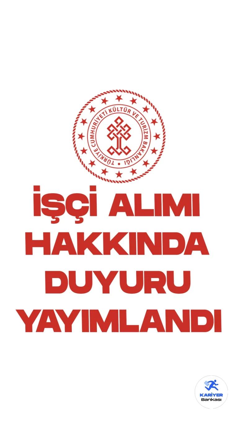 Kültür ve Turizm Bakanlığı 47 İşçi Alımı Hakkında Duyuru Yayımlandı. Kültür ve Turizm Bakanlığı web sayfası üzerinden yayımlanan duyuruda, 5.09.2023- 29.09.2023 tarihleri arasında başvuruları alınan 47 Sürekli İşçi Alımı kapsamında, başvuruda aranan kriterleri taşımayan adayların başvuruları reddedilmiş olup, Kariyer Kapısı İşe Alım Platformu https://kariyerkapisi.cbiko.gov.tr/ üzerinden adaylar başvurularının iptal edilme sebeplerini görebilecekleri aktarıldı.