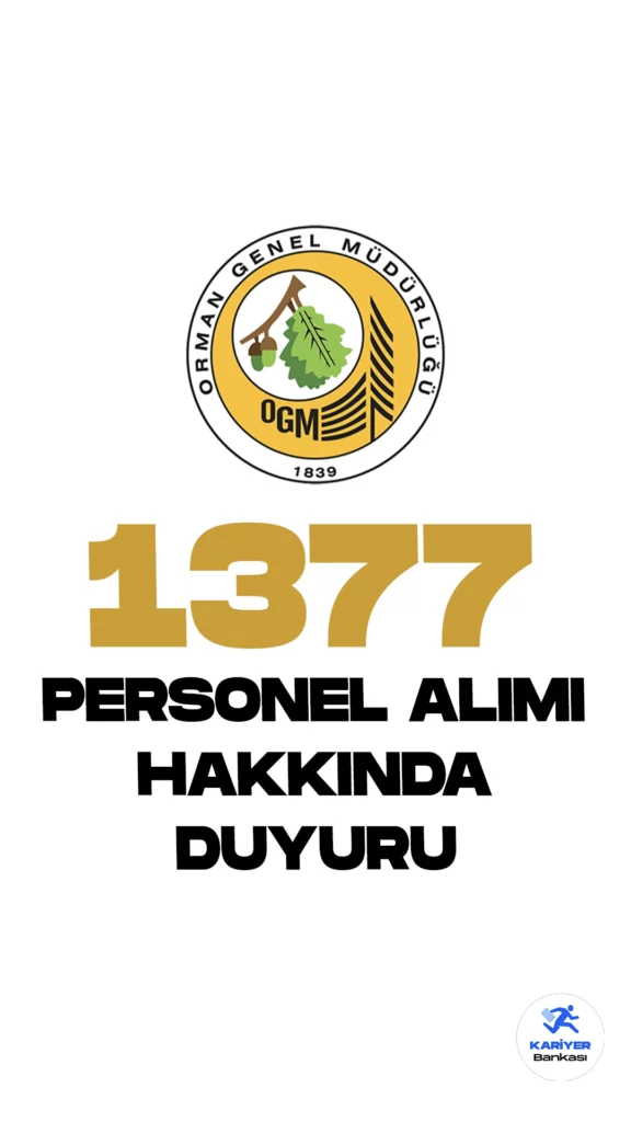 Orman Genel Müdürlüğü (OGM) 1377 Personel Alımı Yedek Adayları Hakkında Duyuru Yayımlandı. Orman Genel Müdürlüğü web sayfası üzerinden yayımlanan son dakika duyurusunda, 1128 orman muhafaza memuru ve 249 mühendis alımı olmak üzere toplamda 1377 personel alımı kapsamında tercih sonuçlarının açıklandığı aktarıldı.