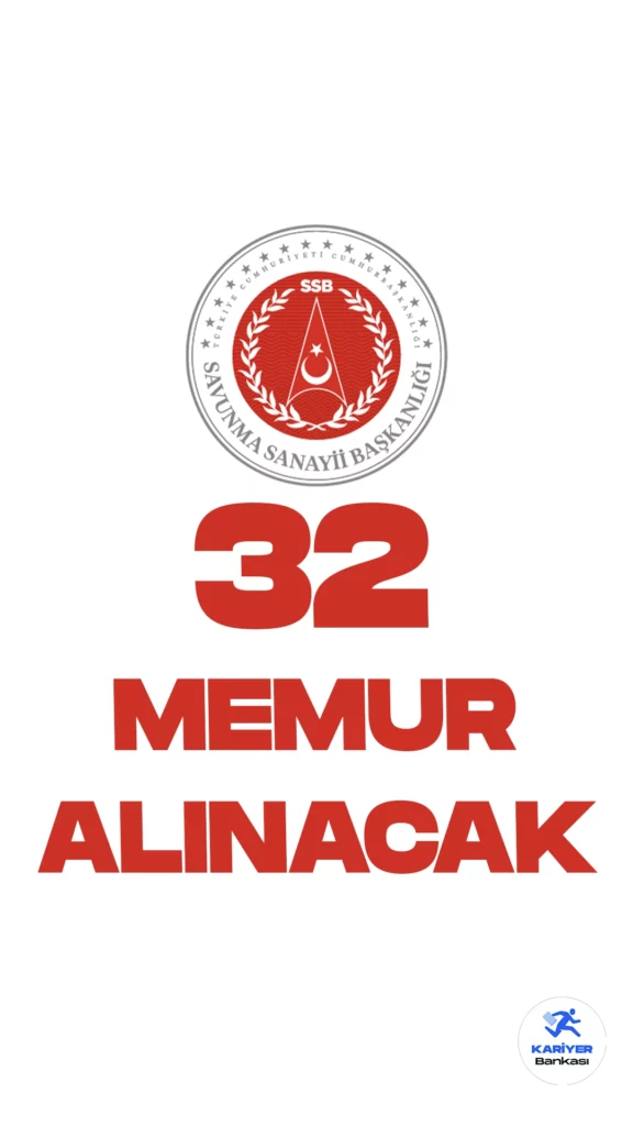 Savunma Sanayii Başkanlığı memur alımı duyurusu yayımlandı. Cumhurbaşkanlığı Strateji ve Bütçe Başkanlığı Kamu ilan sayfasında yayımlanan duyuruya göre, Savunma Sanayii Başkanlığı sınavla 32 uzman yardımcısı alımı yapacak. Başvuru yapacak adayların şartları dikkatle incelemesi gerekmektedir.