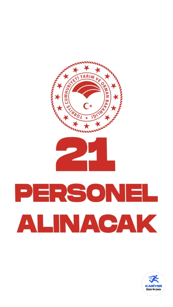 Tarım ve Orman Bakanlığı personel alımı duyurusu yayımlandı. Cumhurbaşkanlığı Strateji ve Bütçe Başkanlığı Kamu ilan sitesinde yayımlanan duyuruya göre, Tarım ve Orman Bakanlığına yazılım mimarı, yazılım uzmanı CBS yazılım mimarı, CBS yazılım uzmanı, web tasarım uzmanı, mobil yazılım uzmanı, ağ uzmanı, veri tabanı uzmanı, yapay zeka geliştirme uzmanı, sistem uzmanı, bilgi güvenliği uzmanı, risk ve uyum uzmanı ünvanlarında olmak üzere sınavla sözleşmeli personel alımı yapılacak.