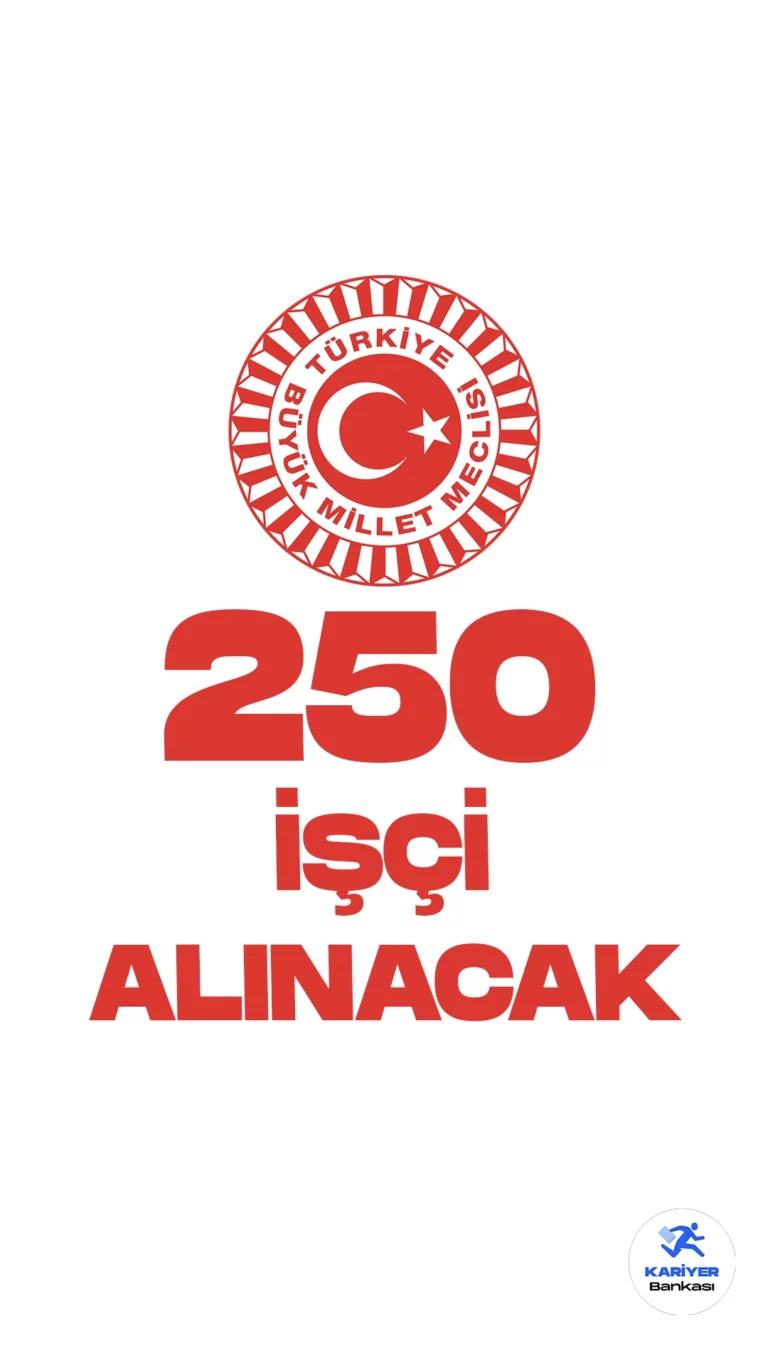 Türkiye Büyük Millet Meclisi (TBMM) 250 İşçi Alımı Yapacak. TBMM resmi sayfasından yayımlanan duyuruda, "Türkiye Büyük Millet Meclisi Başkanlığı İdari Teşkilatı kadrolarına “Türkiye Büyük Millet Meclisi Başkanlığı İdari Teşkilatına İşçi Alınmasında Uygulanacak Usul ve Esaslar Hakkında Yönetmelik” hükümleri doğrultusunda noter huzurunda dijital ortamda yapılacak kura çekimi usulüyle 250 (ikiyüzelli) sürekli işçi alınacaktır. " ifadeleri yer aldı. Başvuru şartları, kontenjan dağılımı ve başvuru sayfasına dair detaylar bu haberimizde eyer alıyor.
