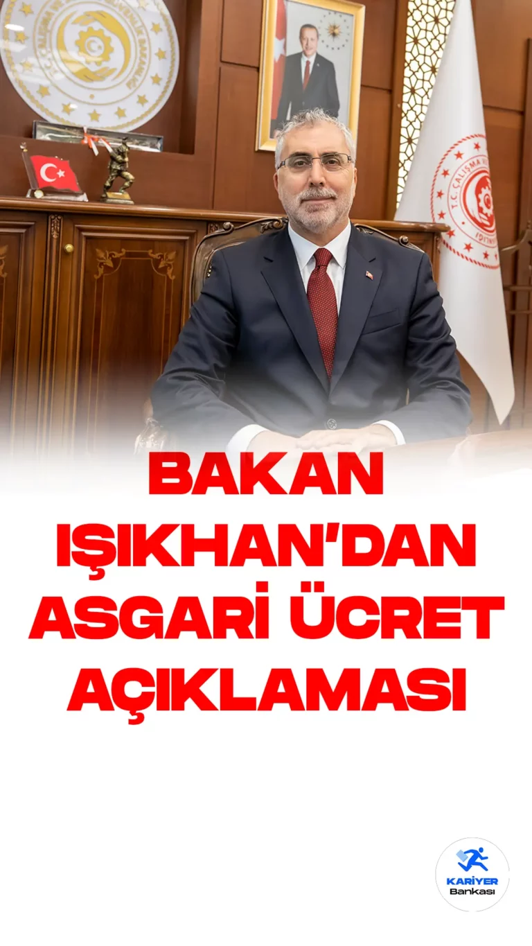 Çalışma ve Sosyal Güvenlik Bakanı Vedat Işıkhan'dan 2024 yılı asgari ücret tespit komisyonu öncesi önemli açıklamalar geldi.