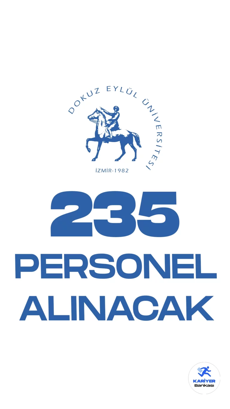 Dokuz Eylül Üniversitesi 235 Personel Alımı Yapacak. 10 Kasım 2023 tarihli Resmi Gazete'de yayımlanan duyuruda, Dokuz Eylül Üniversitesine büro personeli, koruma ve güvenlik görevlisi, mühendis, teknisyen, diyetisyen, hemşire, sağlık teknikeri, spor uzmanı, destek personeli ( temizlik, aşçı, hastabakıcı, şoför, peyzaj ve çevre bakım) ünvanlarında olmak üzere 235 sözleşmeli personel alımı yapılacağı aktarıldı.