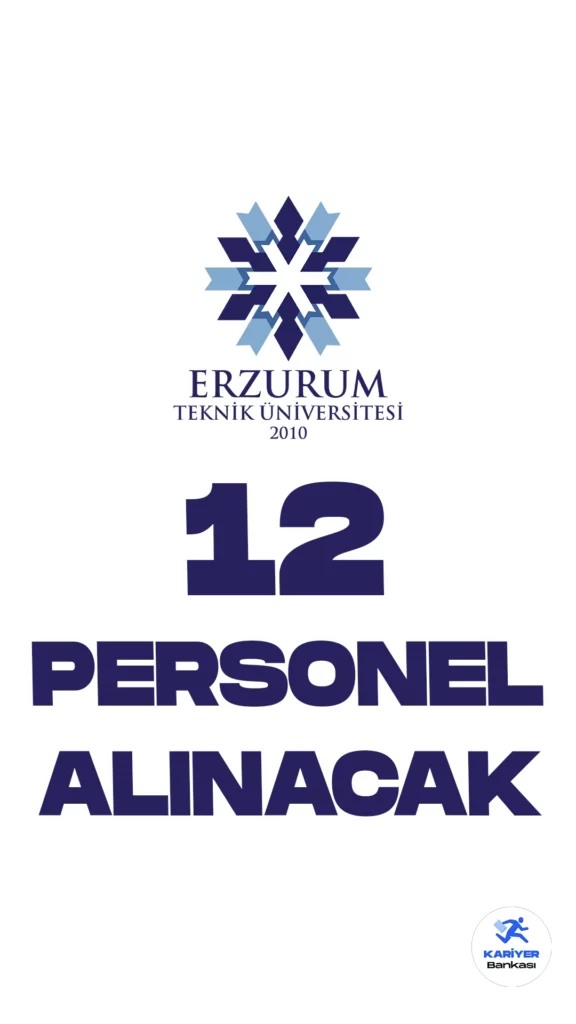Erzurum Teknik Üniversitesi 12 Personel Alımı Yapacak. Cumhurbaşkanlığı SBB'de yayımlana duyuruya göre, Erzurum Teknik Üniversitesine büro personeli, destek personeli(bakım-onarım, şoför), koruma ve güvenlik görevlisi pozisyonları için sözleşmeli personel alımı yapılacak. Başvuru yapacak adayların genel ve özel şartları taşıması gerekmektedir.