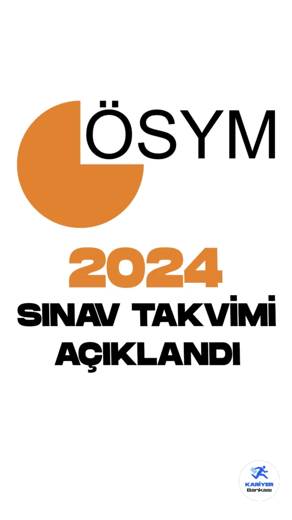 ÖSYM 2024 Yılı Sınav Takvimi Açıklandı. ÖSYM sayfası üzerinden yayımlanan son dakika duyurusunda, "2024 yılında ÖSYM tarafından uygulanacak olan sınavlara ilişkin “ÖSYM 2024 Yılı Sınav Takvimi”ne 06 Kasım 2023 günü saat 14.30’dan itibaren ÖSYM’nin https://www.osym.gov.tr adresinden erişilebilecektir." ifadeleri yer aldı.