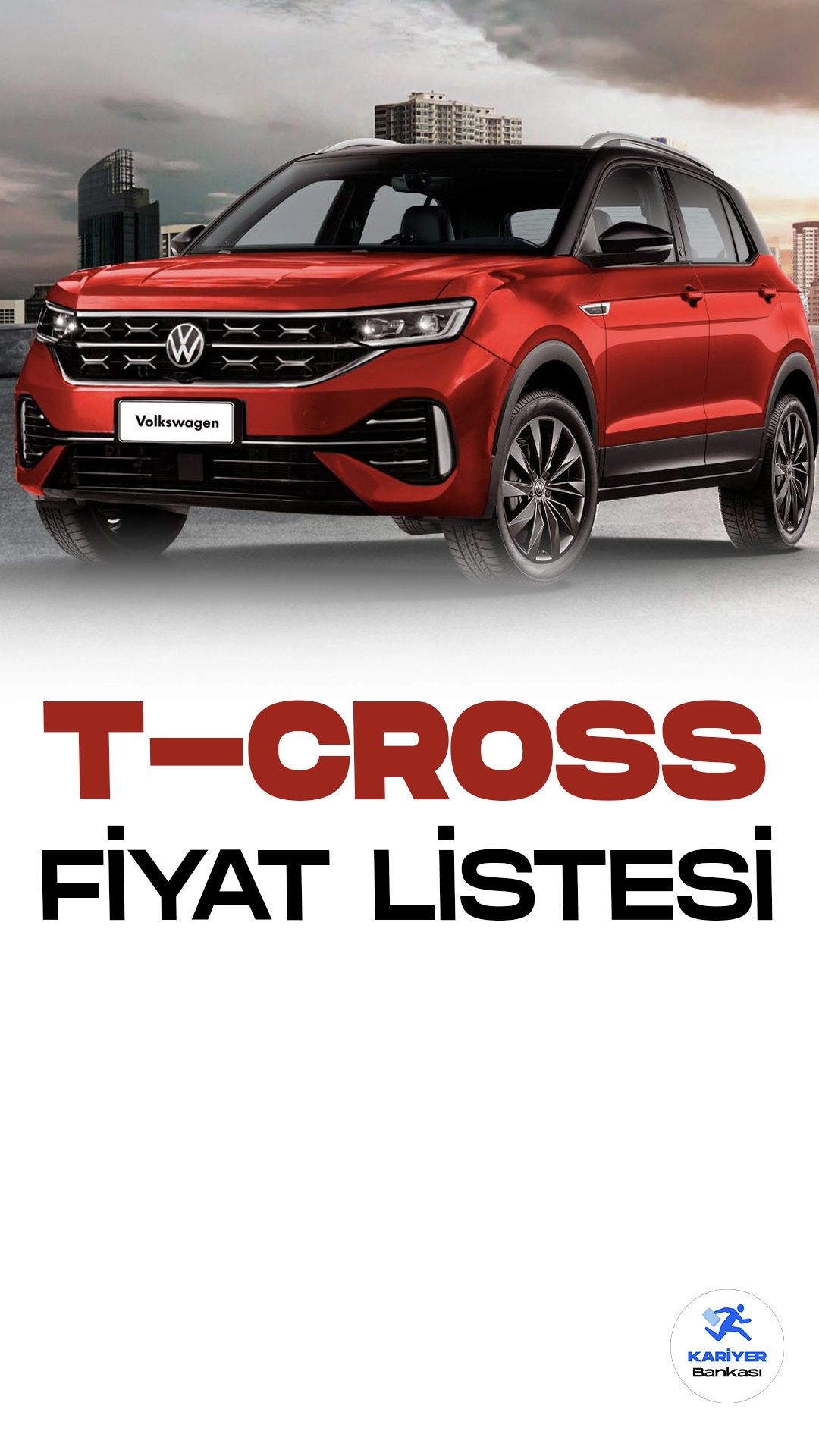 Volkswagen T-Cross Kasım 2023 Fiyat Listesi Yayımlandı.Volkswagen, kompakt SUV segmentinde iddialı bir oyuncu olarak öne çıkan T-Cross modeli ile otomobil tutkunlarını etkilemeye devam ediyor. Şehir içi kullanıma uygun tasarımı ve geniş iç mekanıyla dikkat çeken T-Cross, kullanıcılarına konforlu bir sürüş deneyimi sunuyor. Şık detayları ve güçlü motor seçenekleri ile öne çıkan araç, sürücü dostu teknolojik özellikleriyle de öne çıkıyor.