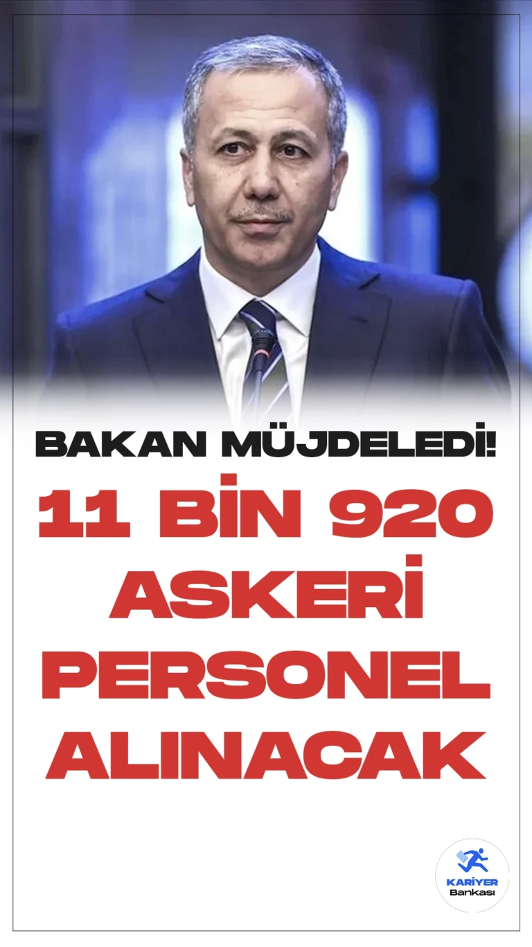 Jandarma Genel Komutanlığına 11 Bin 920 Askeri Personel Alınacak.İçişleri Bakanı Ali Yerlikaya, 2024 yılı İçişleri Bakanlığının bütçe sunumunda önemli açıklamalarda bulundu.Bakan Yerlikaya, Jandarma Genel Komutanlığına subay, astsubay ve uzman erbaş alımı yapılacağı müjdesini verdi.