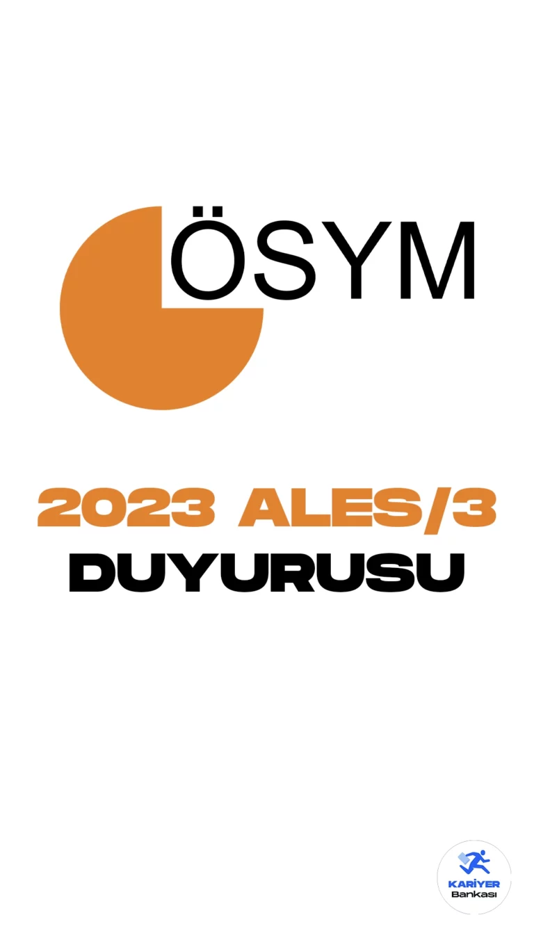 2023 ALES/3 Sınav Sonuçları Açıklandı. ÖSYM resmi sayfasından yayımlanan son dakika duyurusunda, (2023 ALES/3) Akademik Personel ve Lisansüstü Eğitimi Giriş Sınavı Sonuçlarının açıklandığı aktarıldı. Sınava giren adayların sonuçlarını https://sonuc.osym.gov.tr adresi üzerinden sorgulayabilecekleri kaydedildi.