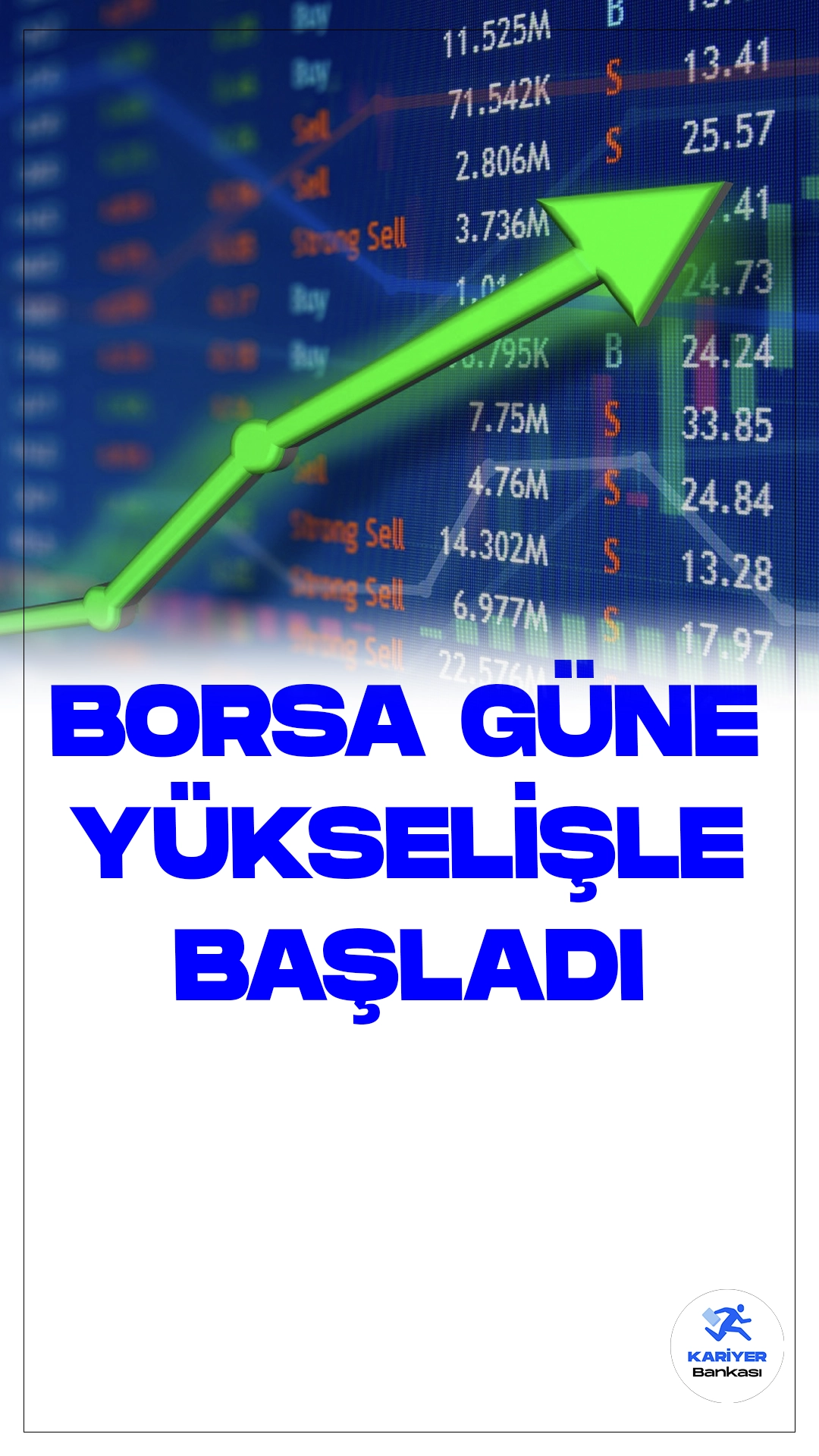 Borsa İstanbul'da BIST 100 Endeksi Güne Yükselişle Başladı.Borsa İstanbul'da işlem gören BIST 100 endeksi, güne yüzde 0,26'lık bir artışla 7.415,27 puandan başladı. Açılışta endeks, önceki kapanışa göre 18,93 puan artarak ve yüzde 0,26 değer kazanarak 7.415,27 puana ulaştı.