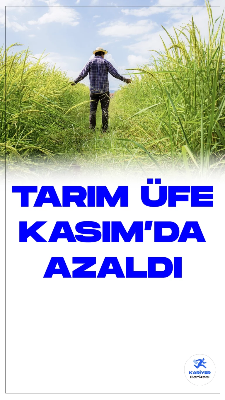 Tarım Ürünleri Üretici Fiyat Endeksi (ÜFE) Kasım'da Yüzde 0,95 Azaldı.Türkiye İstatistik Kurumu, kasım ayına dair Tarım Üretici Fiyat Endeksi (ÜFE) verilerini açıkladı. Bu önemli endeks, kasım ayında bir önceki aya göre yüzde 0,95'lik bir azalma gösterirken, geçen yılın aynı ayına kıyasla ise dikkat çekici bir yüzde 50,47'lik artış kaydetti.