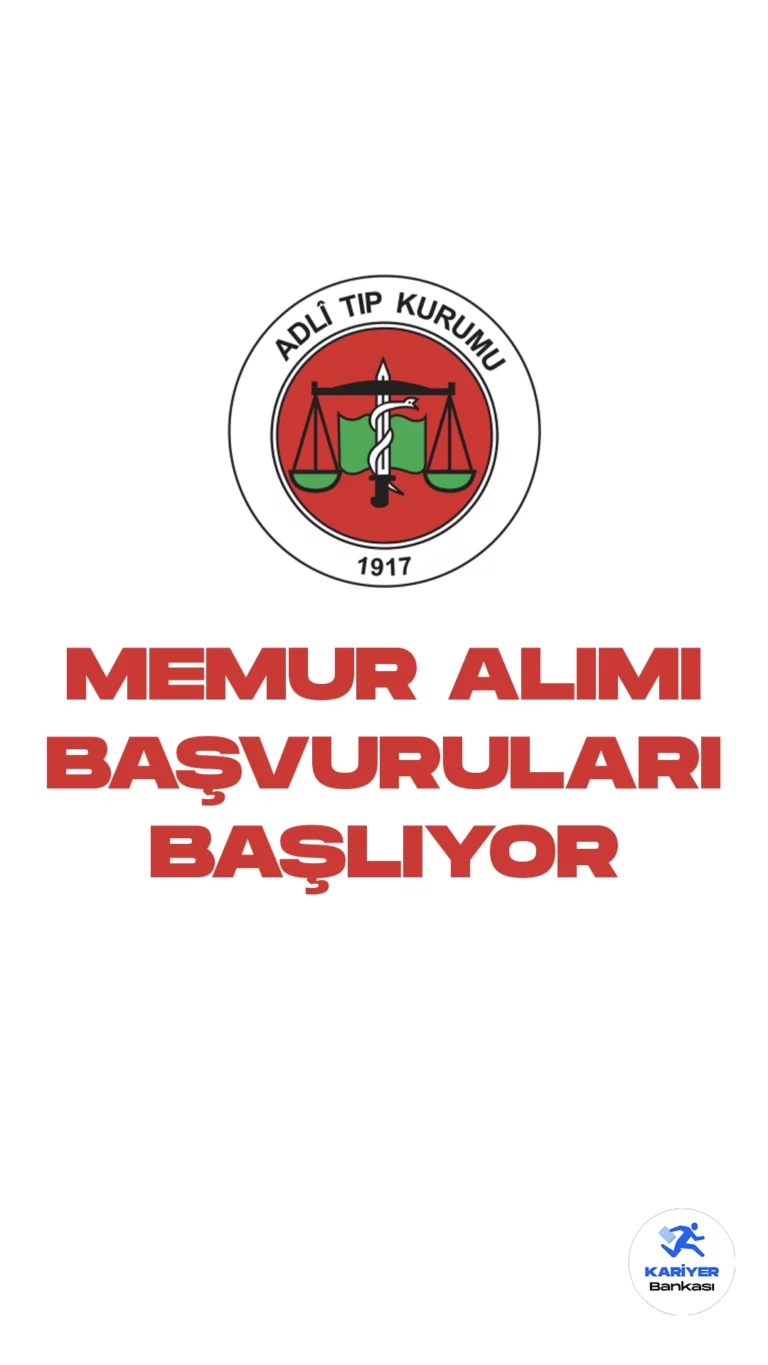 Adli Tıp Kurumu 52 Memur Alımı Başvuruları Başlıyor.İlgili alım duyurusuna göre, Adli Tıp Kurumu mühendis(makine, inşaat, bilgisayar, fizik), biyolog, kimyager, psikolog, veri hazırlama ve kontrol işletmeni( kütüphanecilik- bilgi belge yönetimi-arşivcilik, halkla ilişkiler, işletme-iktisat), tekniker( bilgisayar, makine), sağlık teknikeri ve laborant ünvanlarında memur alımı yapacak. Başvurular yarın(18 Aralık) başlıyor. Başvuru ekranı açılınca bildirimle haberdar olmak için TIKLA VE ÜCRETSİZ İNDİR.