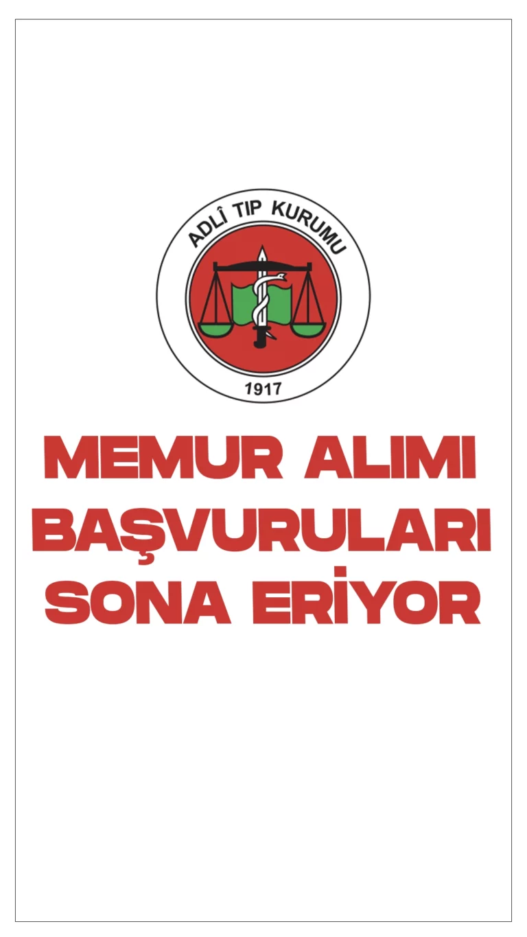 Adli Tıp Kurumu (ATK) 52 Memur Alımı Başvurularında Sona Gelindi. Cumhurbaşkanlığı SBB’de yayımlanan duyuruya göre, Adli Tıp Kurumuna mühendis(makine, inşaat, bilgisayar, fizik), biyolog, kimyager, psikolog, veri hazırlama ve kontrol işletmeni( kütüphanecilik- bilgi belge yönetimi-arşivcilik, halkla ilişkiler, işletme-iktisat), tekniker(bilgisayar, makine), sağlık teknikeri ve laborant ünvanlarında memur alımı yapılacak.Başvurular yarın (24 Aralık) sona erecek.