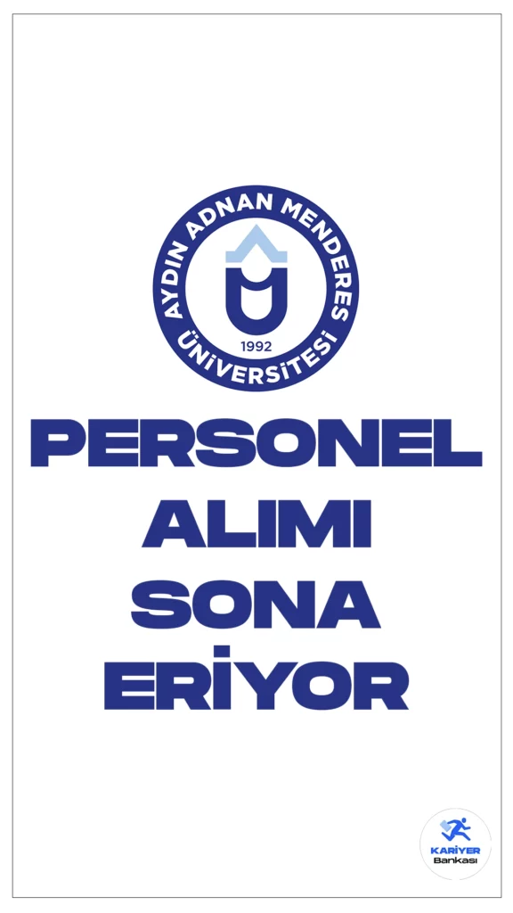 Aydın Adnan Menderes Üniversitesi (ADÜ) personel alımı başvuruları sona eriyor.Resmi Gazete’de yayımlanan duyuruda, Aydın Adnan Menderes Üniversitesine eczacı, biyolog, hemşire, sağlık teknikeri, röntgen teknisyeni, büro personeli, koruma ve güvenlik görevlisi, teknisyen, destek personeli( iç ve dış mekan temizliği, şoför, gassal) ünvanlarında sözleşmeli personel alınacağı aktarıldı .Başvurular yarın(18 Aralık sona erecek.