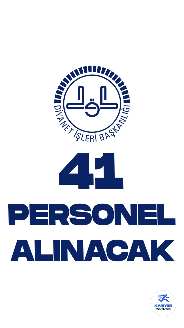 Diyanet İşleri Başkanlığı (DİB) 41 Personel Alımı Yapacak. Cumhurbaşkanlığı SBB'de yayımalan duyuruya göre, Diyanet'e destek personeli( temizlik, bahçe bakım elemanı), koruma ve güvenlik görevlisi ünvanlarında olmak üzere sözleşemli personel alımı yapılacak.