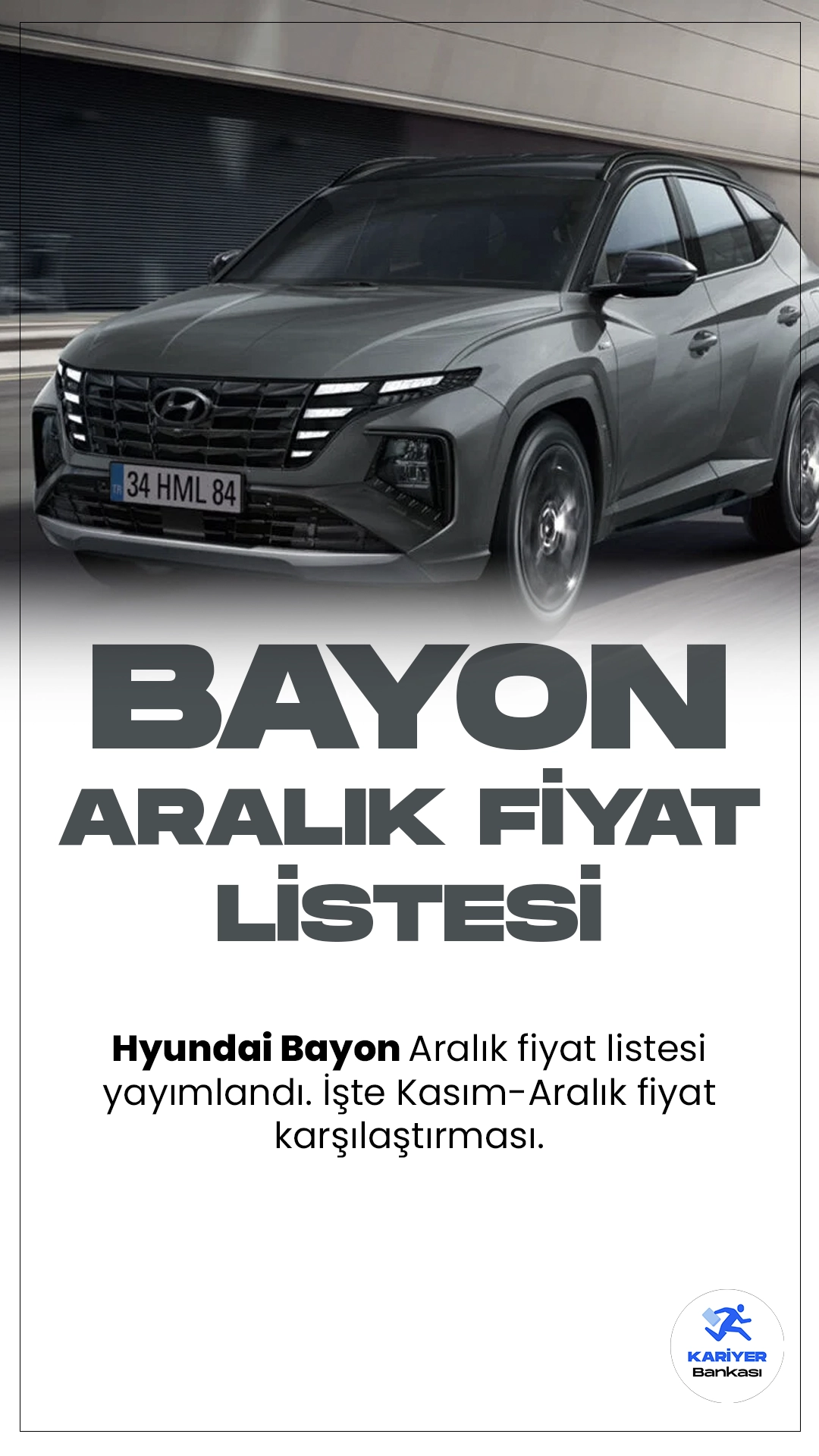 Hyundai Bayon Aralık 2023 Fiyat Listesi Yayımlandı.Hyundai'nin kompakt SUV segmentine getirdiği yeni soluk, Bayon modeli, şehir içi kullanımın yanı sıra enerjik tasarımı ve geniş iç hacmiyle dikkat çekiyor. Güçlü ve dinamik çizgileriyle öne çıkan Bayon, markanın yenilikçi tasarım anlayışını yansıtarak sürücülere modern bir deneyim sunuyor.