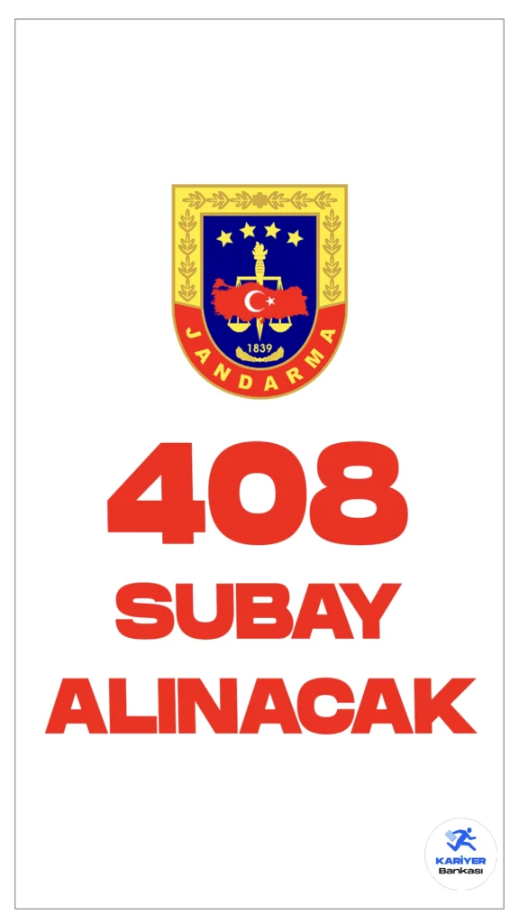 Jandama Genel Komutanlığı 408 Muvazzaf/Sözleşmeli Subay Alımı Yapacak. Resmi Gazete'de yayımlanan duyuruda, Jandama Genel Komutanlığına subay alımı yapılacağı aktarıldı. Başvurular 29 Aralık itibarıyla yapılacak. Başvuru yapacak adayların belirtilen şartları sağlaması gerekmektedir.