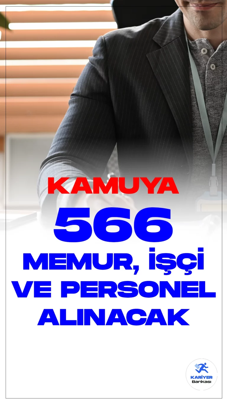 Kamuya 566 Memur, İşçi ve Personel Alımı Yapılacak.Kamu Kurumu ve kuruluşlarına personel alımı duyuruları art arda yayımlandı.Resmi Gazete'de ve Cumhurbaşkanlığı Strateji ve Bütçe Başkanlığı Kamu ilan sayfasında yayımlanan duyurulara göre, birçok farklı ünvanda memur, işçi ve sözleşmeli ve engelli personel alımları yapılacak.