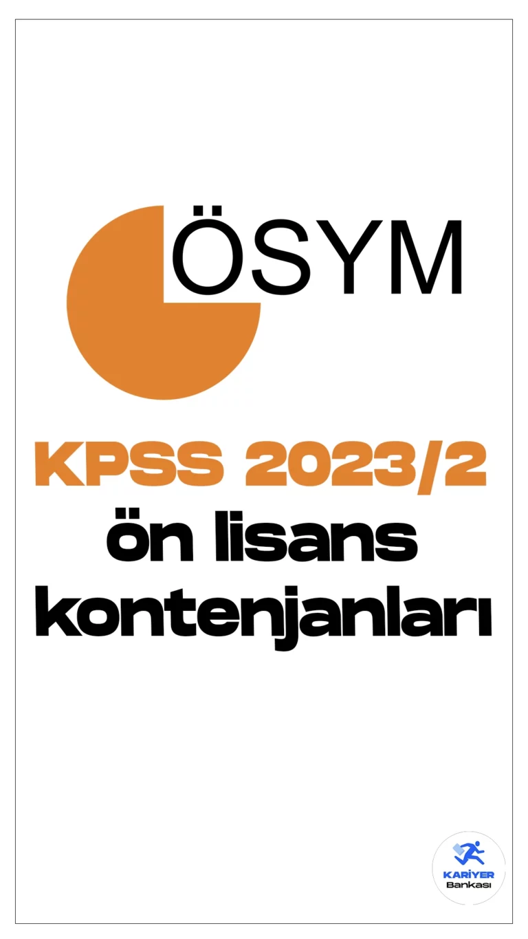 KPSS 2023/2 ile kamu kurum ve kuruluşlarına memur alımı tercih duyurusu yayımlandı. Tercih işlemleri bugün(20 Aralık 2022) saat 10.00 itibariyle ÖSYM üzerinden başladı. ÖSYM sayfasından KPSS 2023/2 tercih kılavuzu yayımlandıktan sonra Ön Lisans kadroları için ayrılan pozisyonlarda belli oldu.