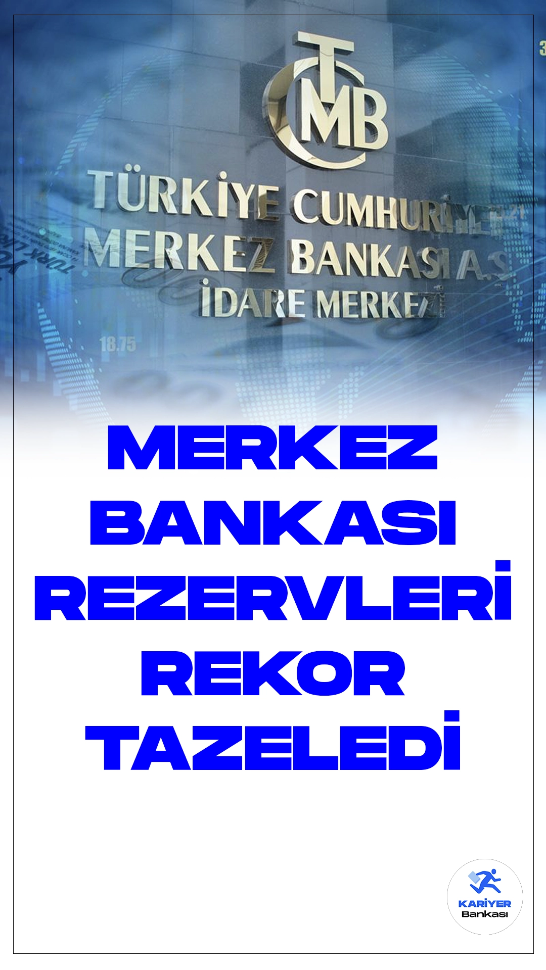Türkiye Cumhuriyet Merkez Bankası Rezervleri Tarihi Zirveye Ulaştı.Türkiye Cumhuriyet Merkez Bankası (TCMB), haftalık para ve banka istatistikleri raporuyla, 8 Aralık itibarıyla brüt döviz rezervlerinin tüm zamanların en yüksek seviyesine ulaştığını duyurdu. Bu süreçte rezervlerde yaşanan önemli artışlar, ekonomi gündemine damgasını vurdu.