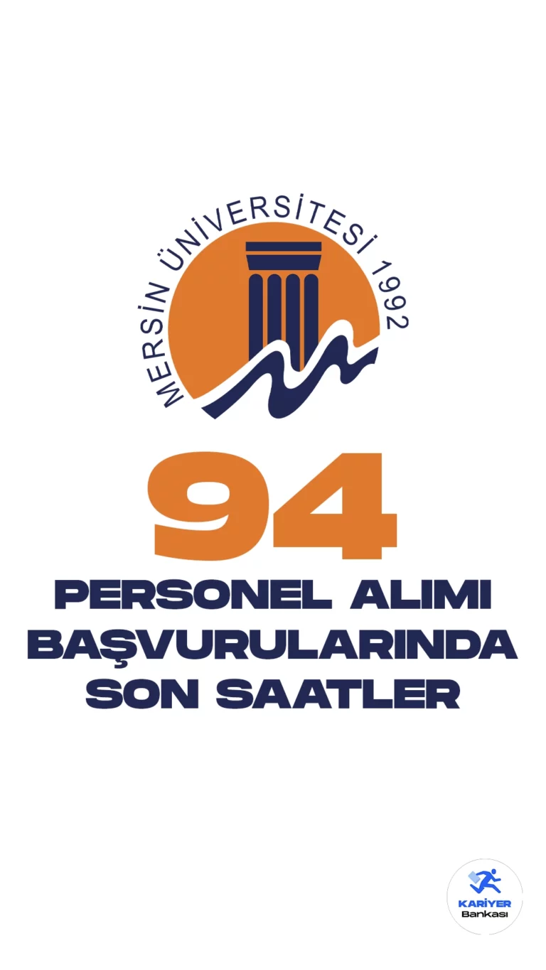 Mersin Üniversitesi 94 Personel Alımı Başvurularında Sona Gelindi.Cumhurbaşkanlığı SBB’de yayımlanan duyuruya göre, Mersin Üniversitesi destek personeli( hizmetli, aşçı, hasta bakıcı), diyetisyen, hemşire, laborant, sağlık teknikeri, ve teknisyen(iklimlendirme ve soğutma, elektrik ve tesisatı) pozisyonları için sözleşmeli personel alımı yapacak. Başvurulara yarın (18 Aralık) sona erecek. Başvuru yapacak adayların belirtilen şartları sağlaması gerekmektedir.