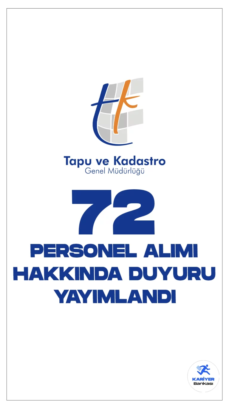 Tapu ve Kadastro 72 Personel Alımı Sonuçları Açıklandı. Tapu ve Kadastro Genel Müdürlüğü sayfasından yayımlanan duyuruda, Tapu ve Kadastro Genel Müdürlüğüne tekniker, koruma ve güvenlik görevlisi sözleşmeli personel alımı kapsamında, 18 Aralık-22 Aralık 2023 tarihleri arasında başvuruda bulunan ve atanmaya hak kazan adayların sonuçlarının açıklandığı aktarıldı.
