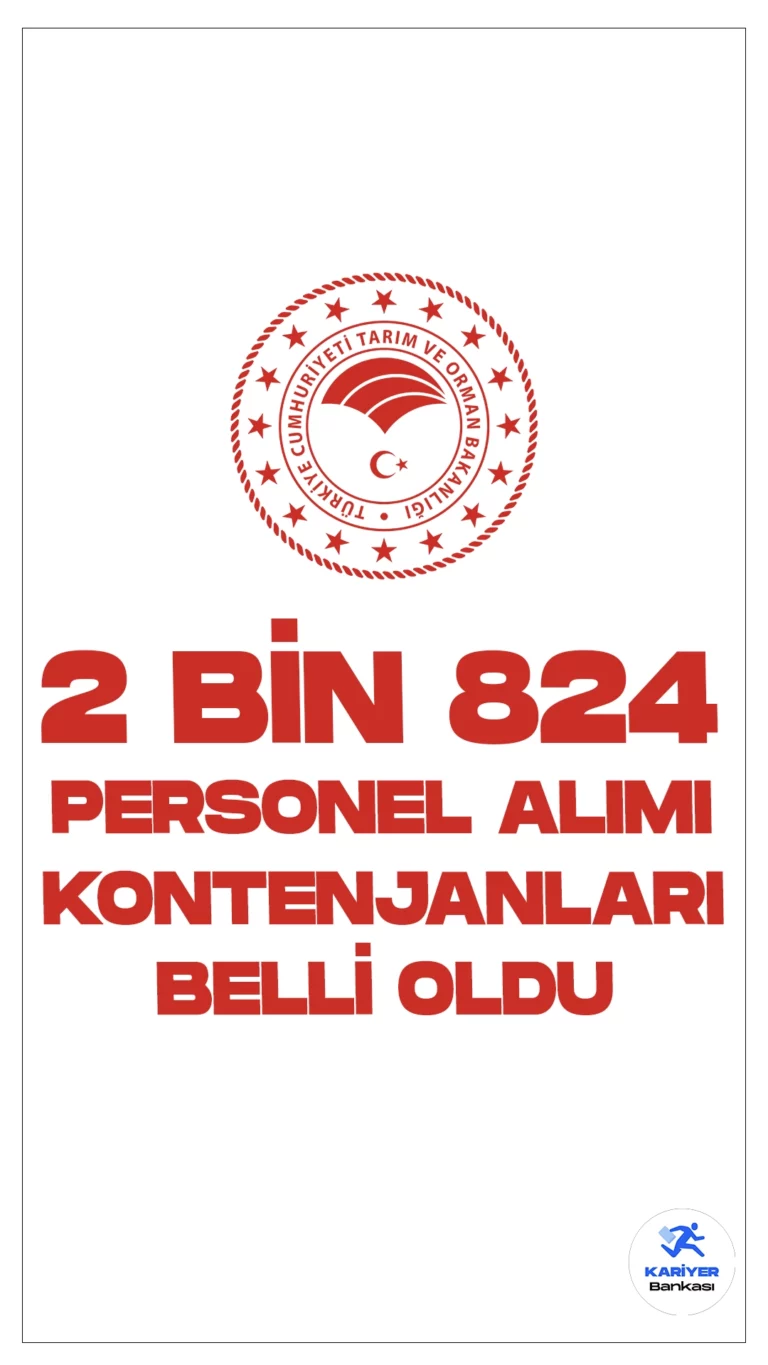 Tarım ve Orman Bakanlığı 2 Bin 824 Dolu/Boş Kadro İhdası Yayımlandı.26 Aralık 2023 tarihli Resmi Gazete’de yayımlanan duyuruda, Cumhurbaşkanı Recep Tayyip Erdoğan’ın onayıyla Tarım ve Orman Bakanlığına 2 Bin 824 dolu/boş kadro ihdası gerçekleştirildi. 