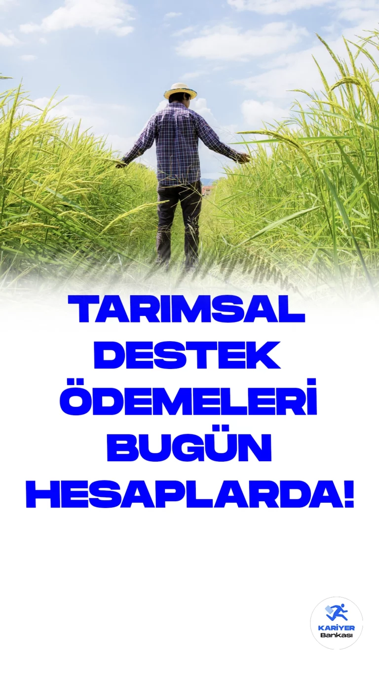 1 Milyar 81 Milyon 396 Bin TL Tarımsal Destek Ödemesi Bugün Hesaplara Yatıyor.Bugün itibariyle, Türkiye genelindeki çiftçilerin hesaplarına 1 milyar 81 milyon 396 bin TL tutarındaki tarımsal destek ödemesi yapılmaya başlandı.
