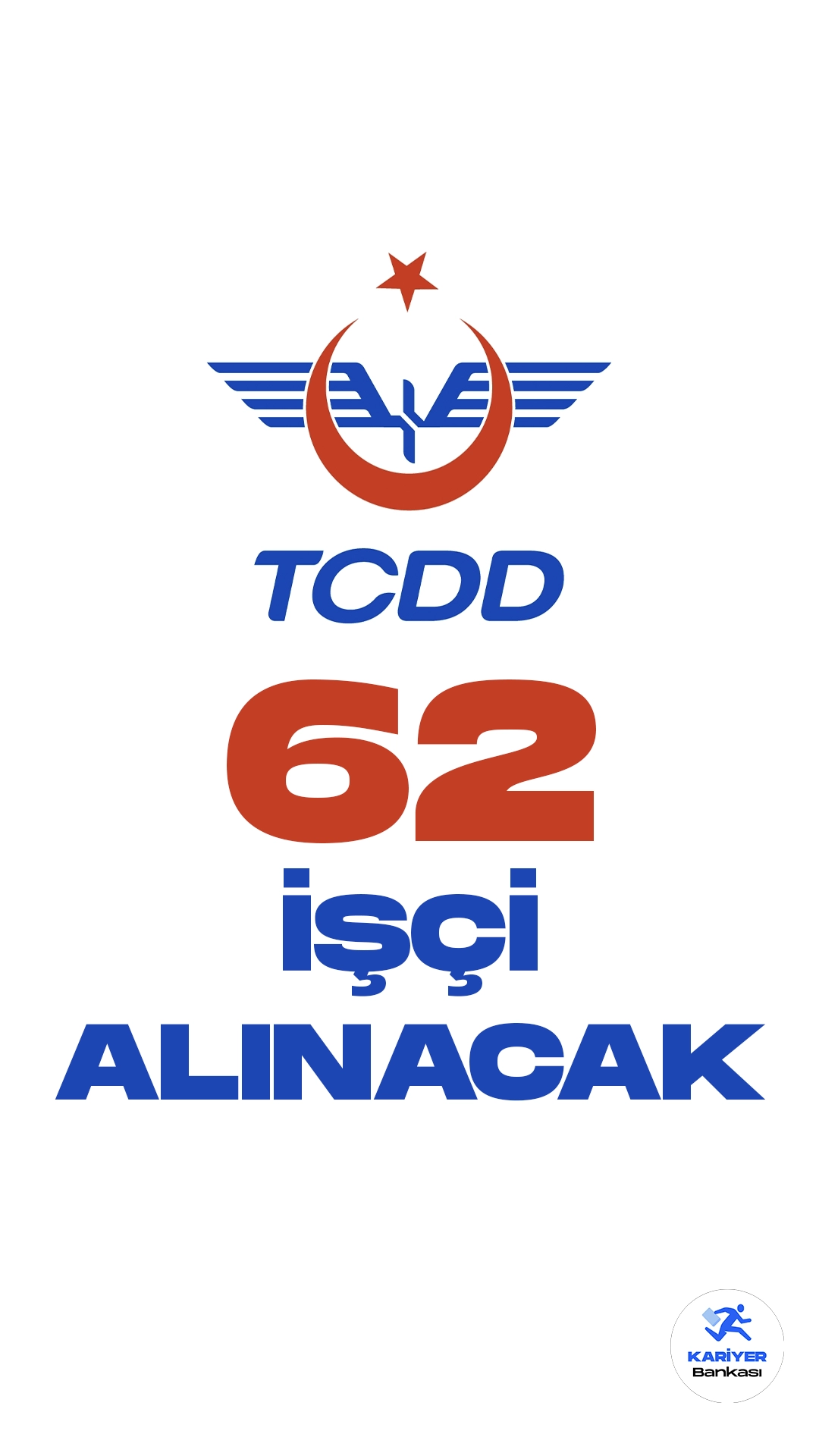 TCDD 62 İşçi Alımı Yapacak. Türkiye Cumhuriyeti Devlet Demiryolları İşletmesi Genel Müdürlüğü (TCDD) işçi alımı duyurusu yayımlandı. Resmi Gazete'de yayımlanan duyuruda, TCDD'ye işçi alımı yapılacağı aktarıldı. Başvurular 4 Aralık itibarıyla alınacak.