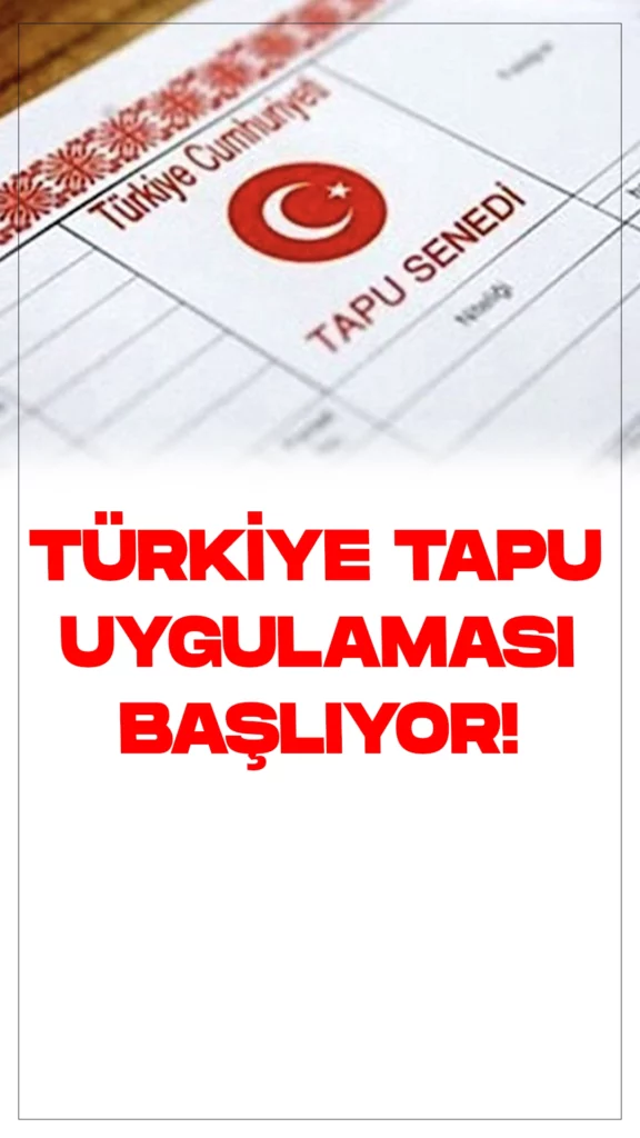 2024'te "Türkiye Tapu" Uygulaması Başlıyor.Çevre, Şehircilik ve İklim Değişikliği Bakanlığı, internet üzerinden gerçekleştirilen tapu işlemlerine ek güvenlik sağlayacak olan "Türkiye Tapu" uygulamasını hayata geçirmeye hazırlanıyor.