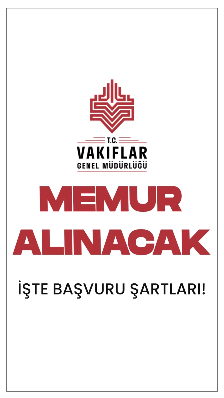 Vakıflar Genel Müdürlüğü (VGM) memur alımı başvuruları sürüyor. Başvuru şartları ve başvuru sayfasına dair detaylar bu haberimizde.
